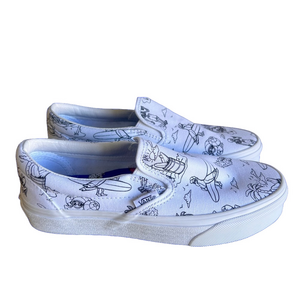 VANS NEW Women's Classic Slip On Surfer U Paint Shoe Size 6 #086